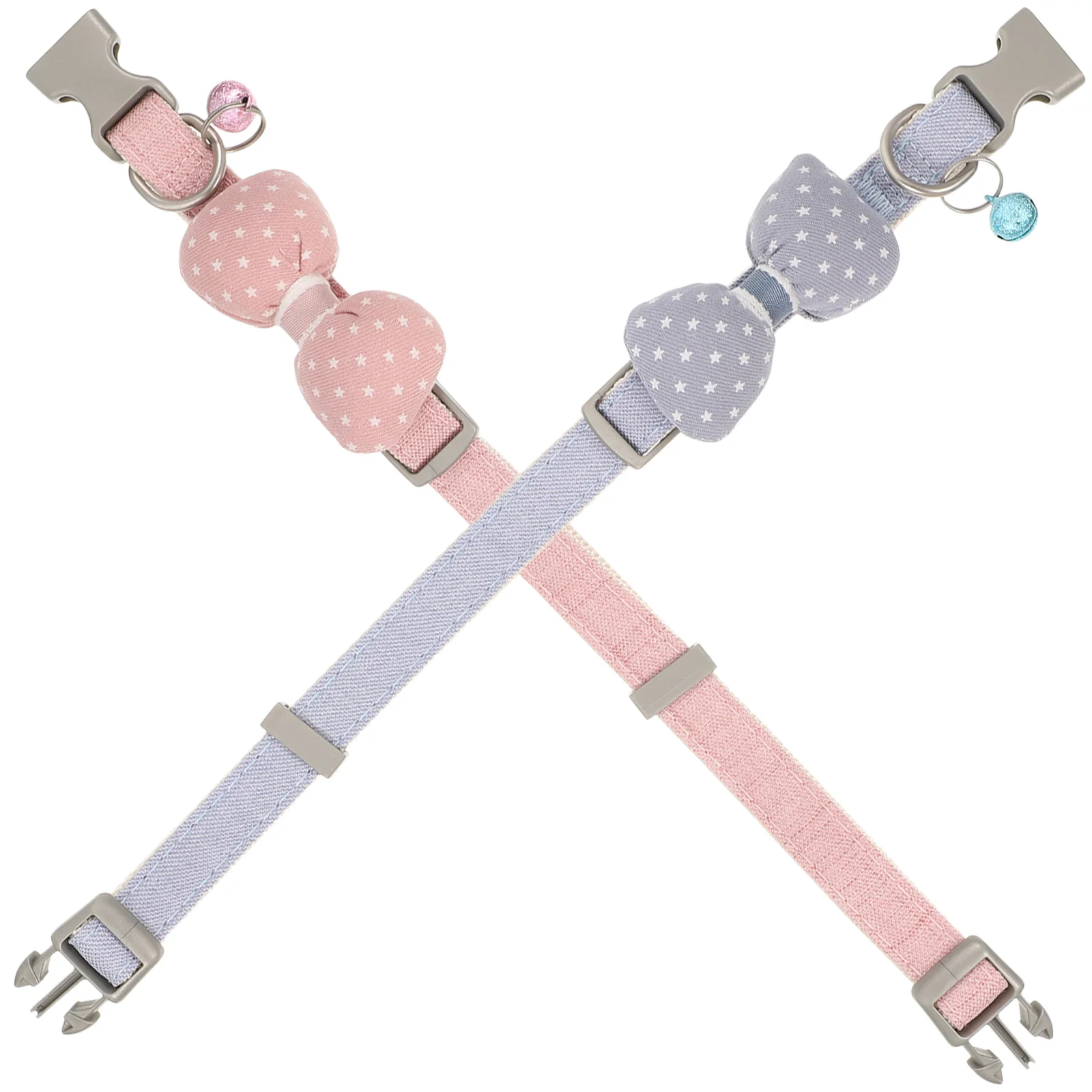 

2 Pcs Bell Bowknot Adjustable Necklace Collar For Cat for Small Pet Supply Pets Personalized Supply Pet nament