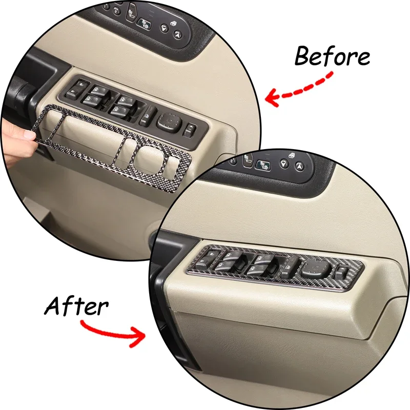 

Для 2003-2007 Hummer H2 мягкое углеродное волокно автомобильное стекло переключатель подъема панель наклейка украшения автомобиля аксессуары 4 шт.