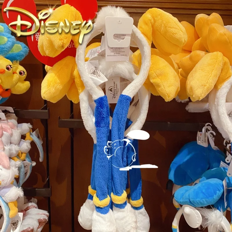 

Genuine Disney Donald Duck Headband Princess Cinderella Disneyland Cartoon Bow Gemstone Headband Mickey Ear Women Hair Accessory