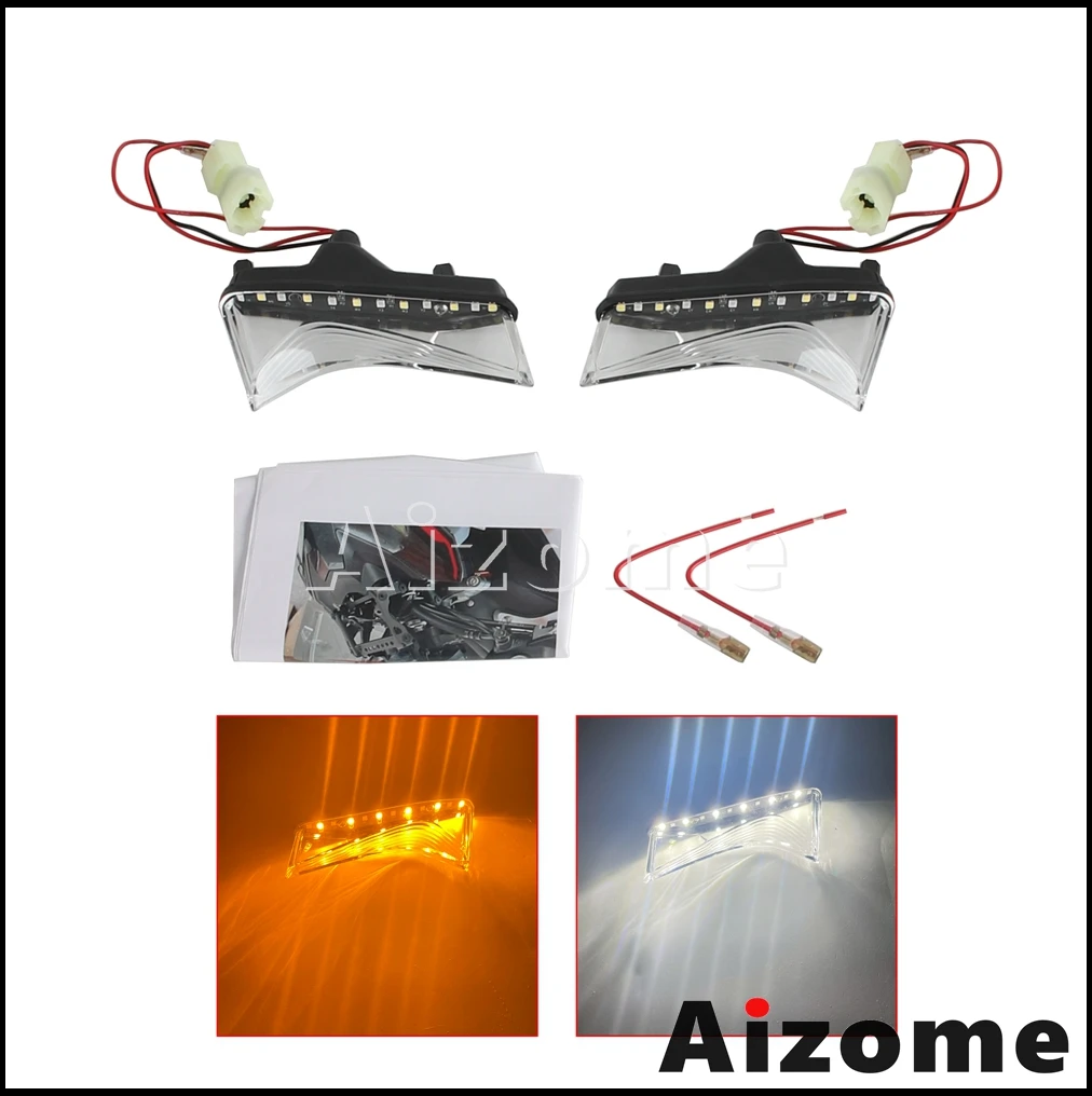 Motorcycle Front Turn Signal Lamp LED Daytime Running Lights Beside Headlight Small Lights For KAWASAKI Z900  Z 900 2020-2024