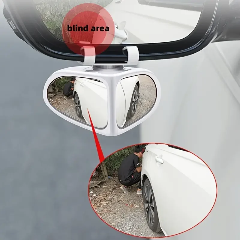 360° Car Rearview Mirror Blind Spot Mirror Front Rear Wheels Adjustable Wideangle Blind Spot Reflective Reversing Exterior Parts