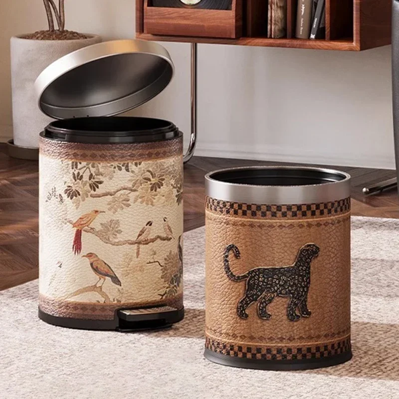 Vintage afvalbakken Metalen prullenbak Luxe woonkamer Prullenbak Grote capaciteit Aparte prullenbak Dingen voor huis en keuken