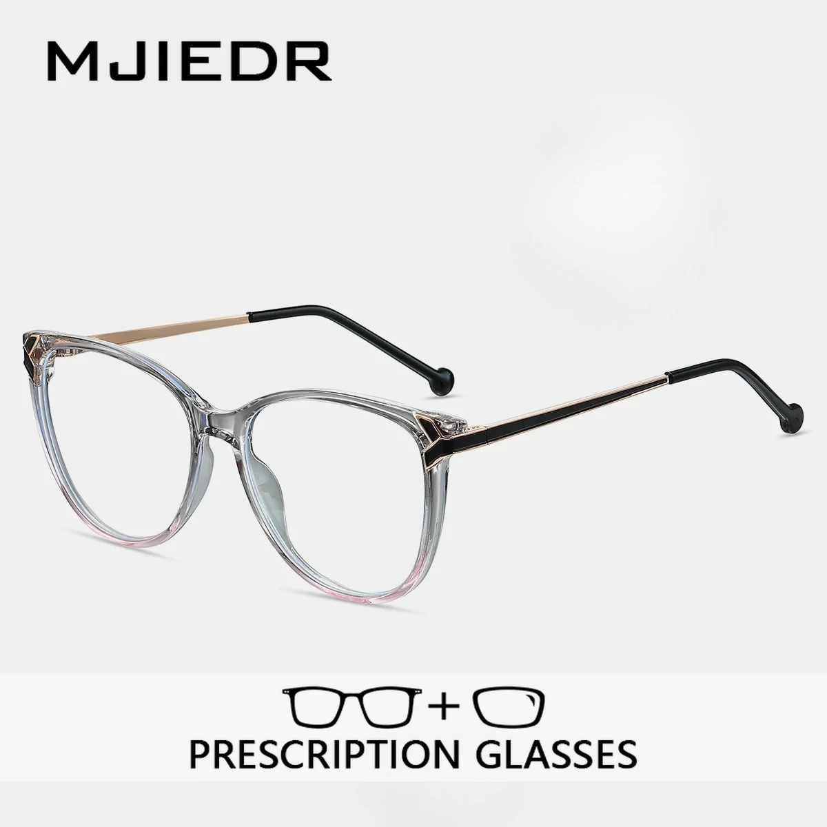 

MJIEDR Trend Acetate Butterfly Prescription Glasses Anti Blue Light/Photochromic Square Optical Eyeglasses for Women