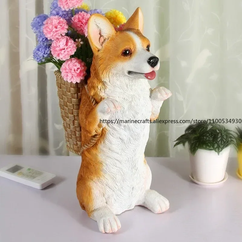 

Имитация собаки, украшение для дома, собака корги, поделки, украшения, европейская гостиная, креативные персонализированные украшения для комнаты