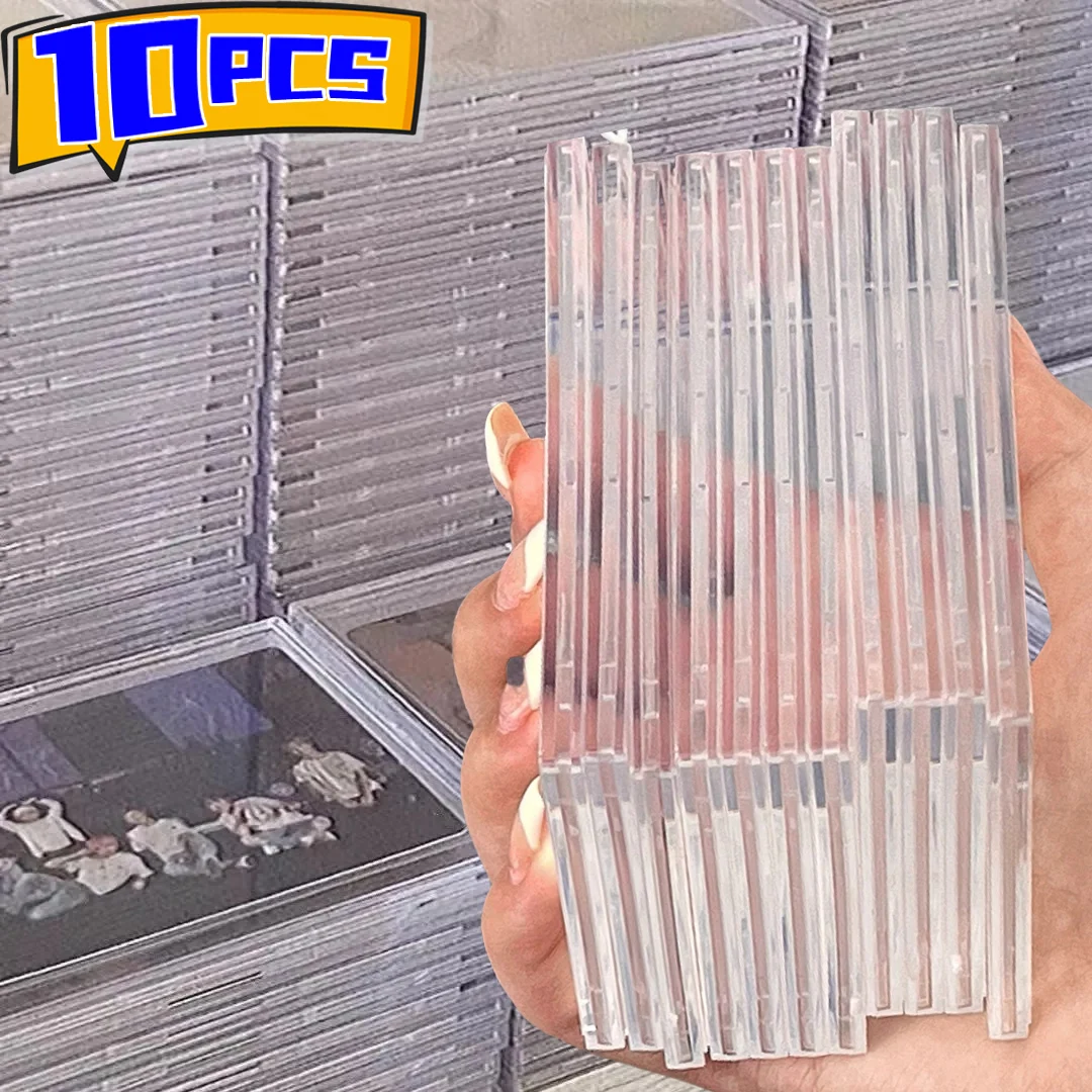 Прозрачный акриловый держатель для карт Snap Type Gaming Sports Trading Card Display Case Kpop Idol Защитные рукава для фотографий Не магнитные