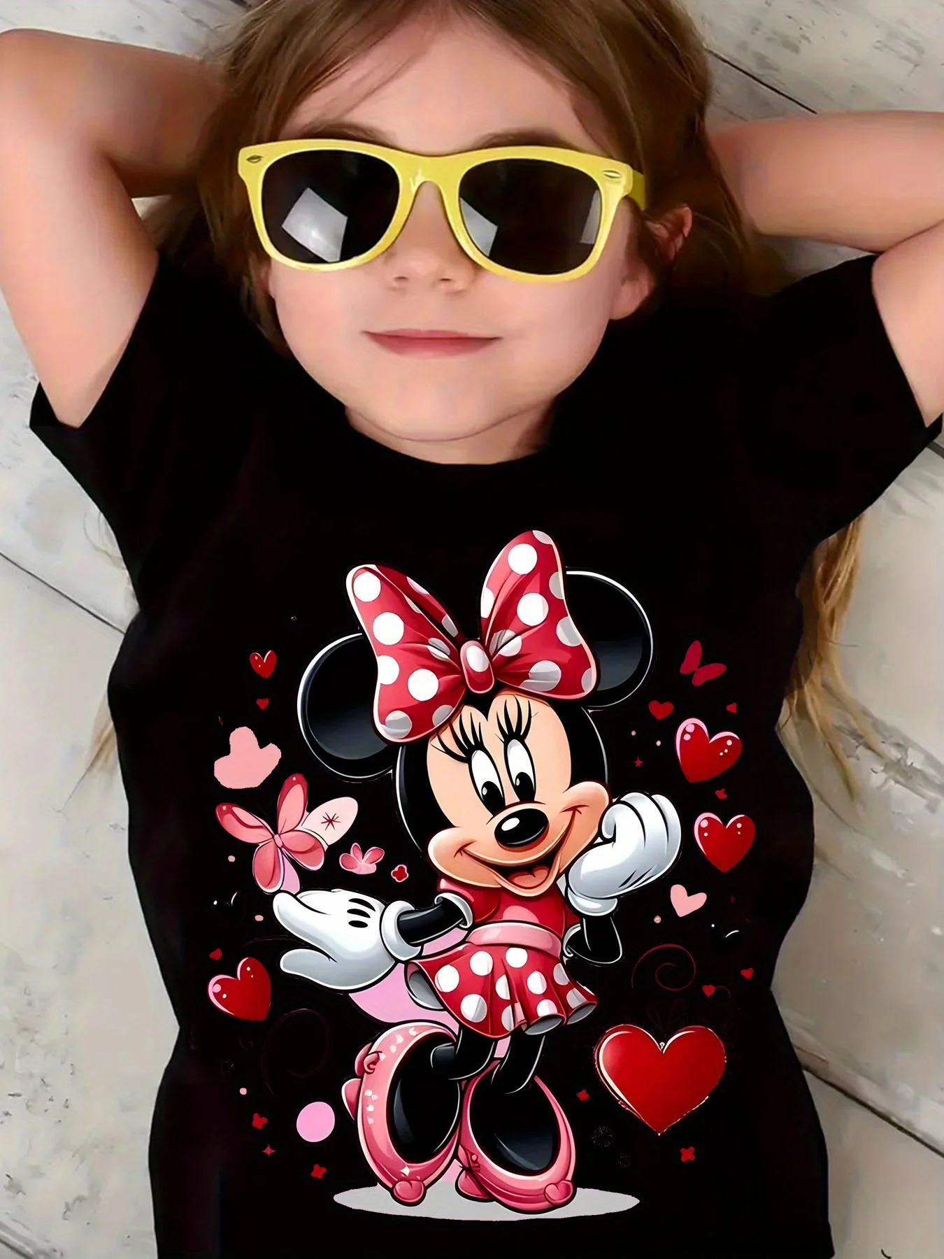 ديزني ميني ماوس الجرافيك الفتيات تي شيرت قصير الأكمام القطن تيز الاطفال الكرتون Y2k بلايز فتاة تي شيرت الصيف ملابس الأطفال #2