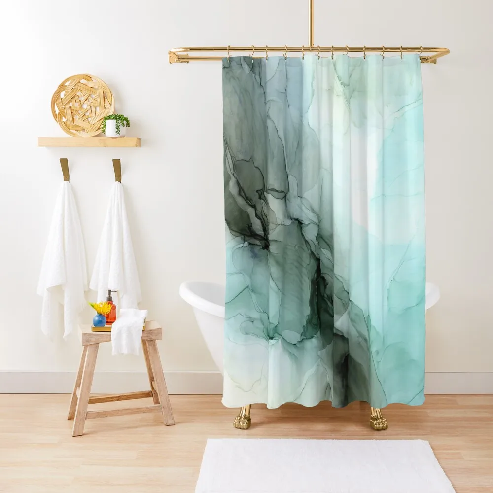 

Calm Nature Inspired Abstract Flow Landscape Painting Shower Curtain Shower For Bathrooms Cute Shower Anime Bathroom Curtain