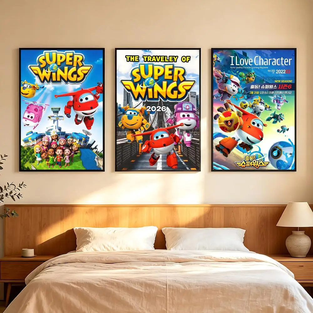 anime Super Wings Poster Poster HD Printing Comfortable and Fresh Style Wall Art Home Decor Living Room Cafe Gift