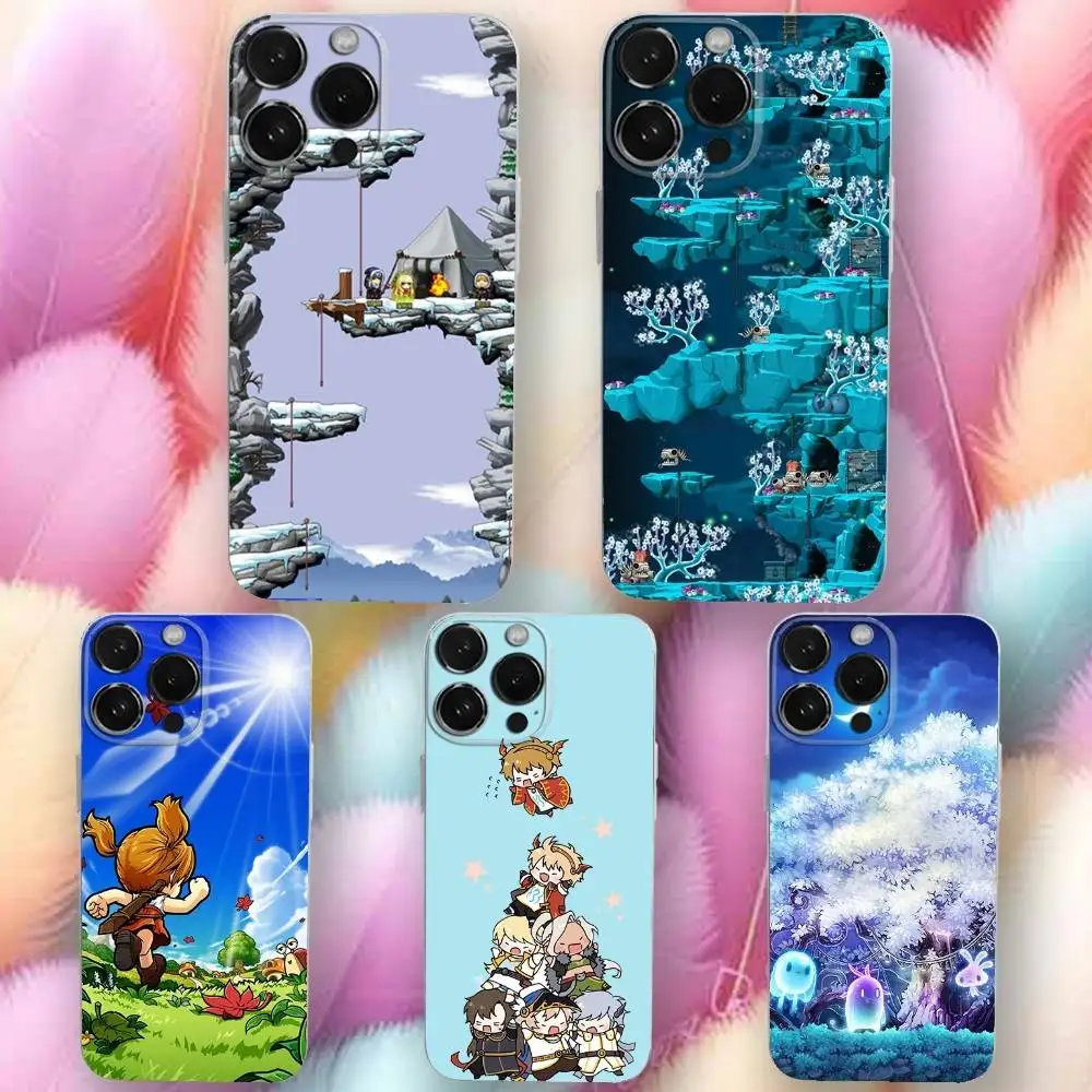 

Game M-Maplestorys Phone Case For iPhone 16,se4,15,14,13,12,11 Plus,Pro,Max,XR,XS,X,Plus,SE,Mini Transparent Soft Cover