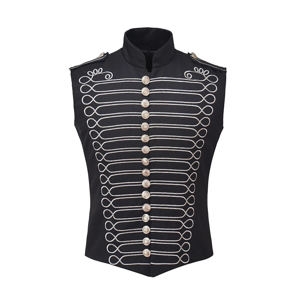 Vintage Adult Rock Band Vest My Chemical Romance Cosplay Medieval men's gothic steampunk drummer suit punk jacket view 5