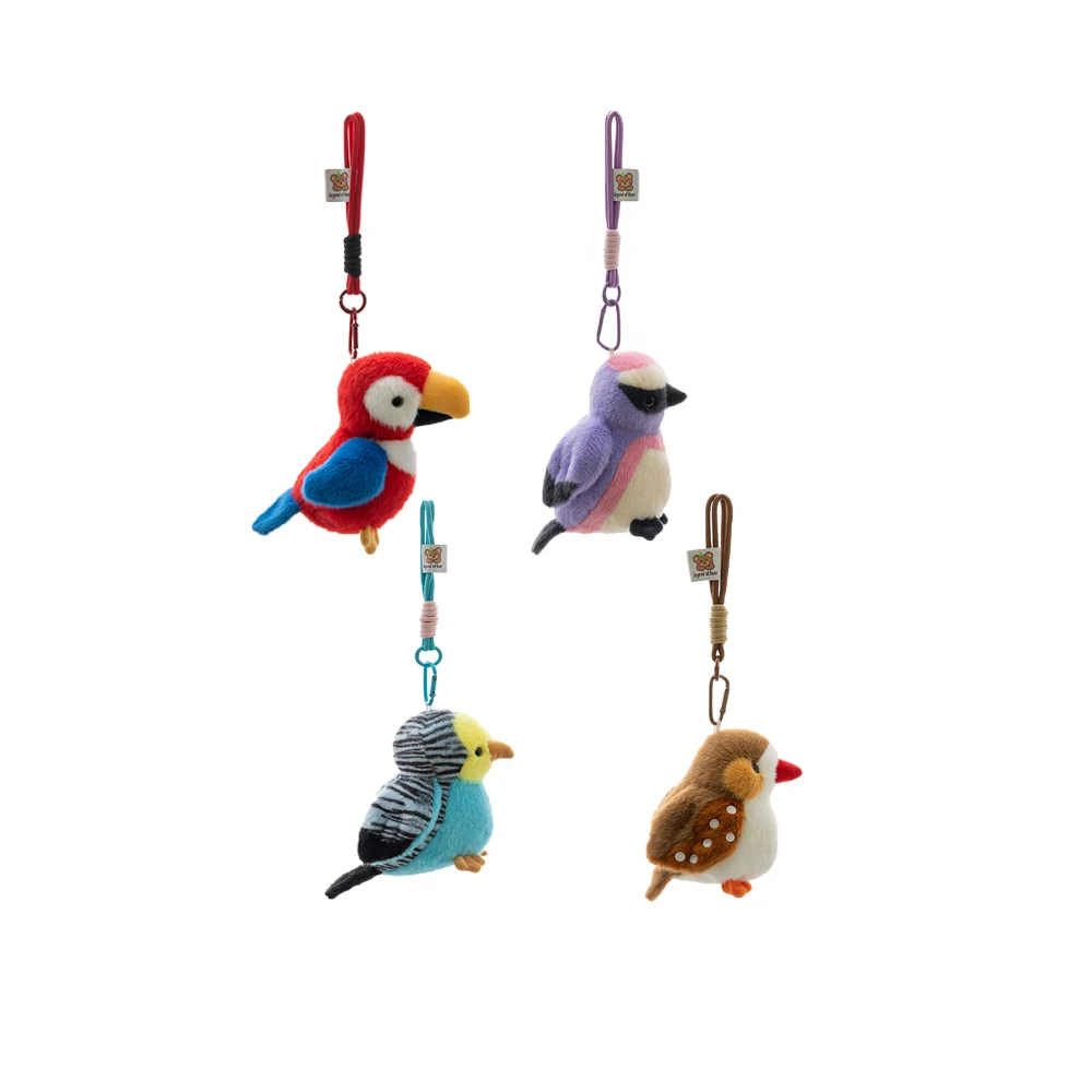 Simulação pérola pingente pássaro brinquedo de pelúcia mini budgerigar chaveiro titular para saco funcional papagaio charme acessório para mochilas