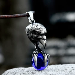 BEIER 2022 New Creative Design Stainless Steel Crow Paw Eagle Claw Pendant Charm Choker Accessories With Colorful Stones