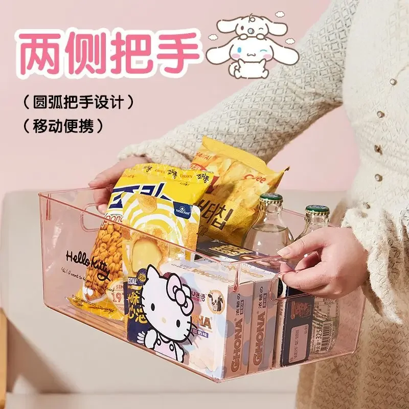 MINISO Ins Cinnamoroll My Melody Anime Kawaii Transparent Storage Box Cute Kuromi Ins Wind Clutter Desktop Organizer Case Gifts - Image 3