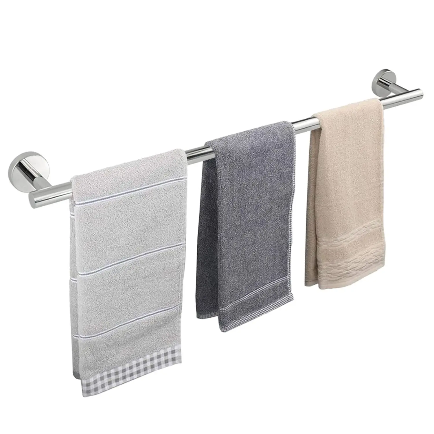 

Stainless Steel Bathroom Towel Rack 24 Inch Wall Mounted Heavy Duty SUS304 Brushed Nickel Towel Bar With 2 Towels