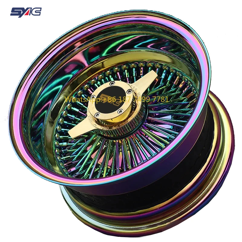 

SYAC Custom Reverse Hot Sale 19 Inch Passenger Car Multi Spoke Chrome Wire Wheels