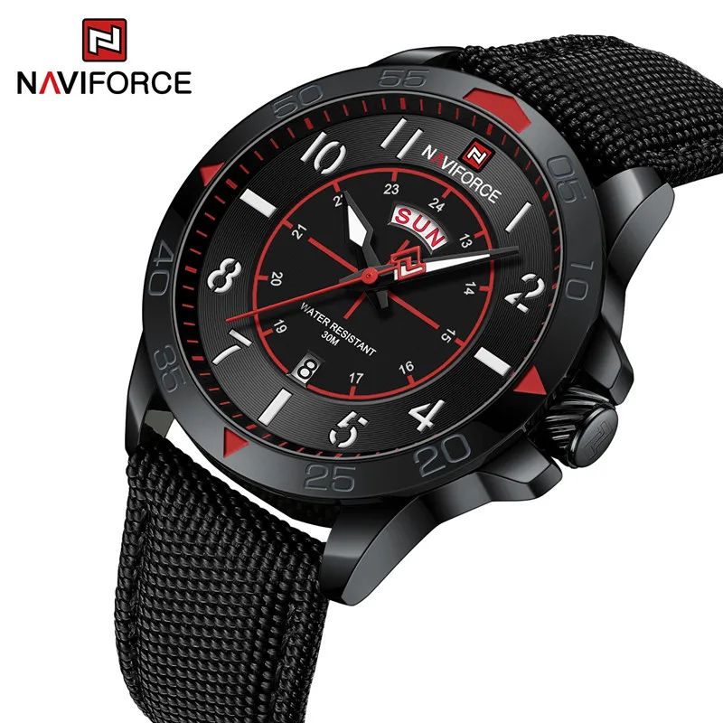 2024 New NAVIFORCE Sport Watches for Men Luxury Fashion Nylon Strap Waterproof Quartz Wristwatch Male Clock Relogio Masculino