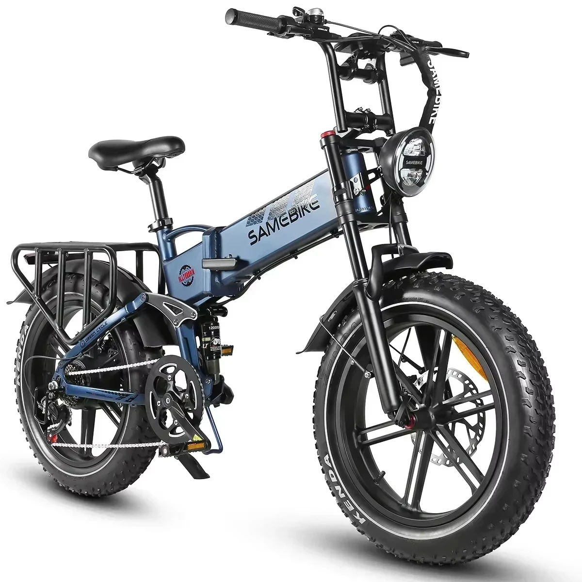 

New RS-A02 Electric Bike 48V 17Ah Battery 1200W Motor Folding Off Road E-bike, 20*4 "Fat Tire Electric Bicycle 45KM/h