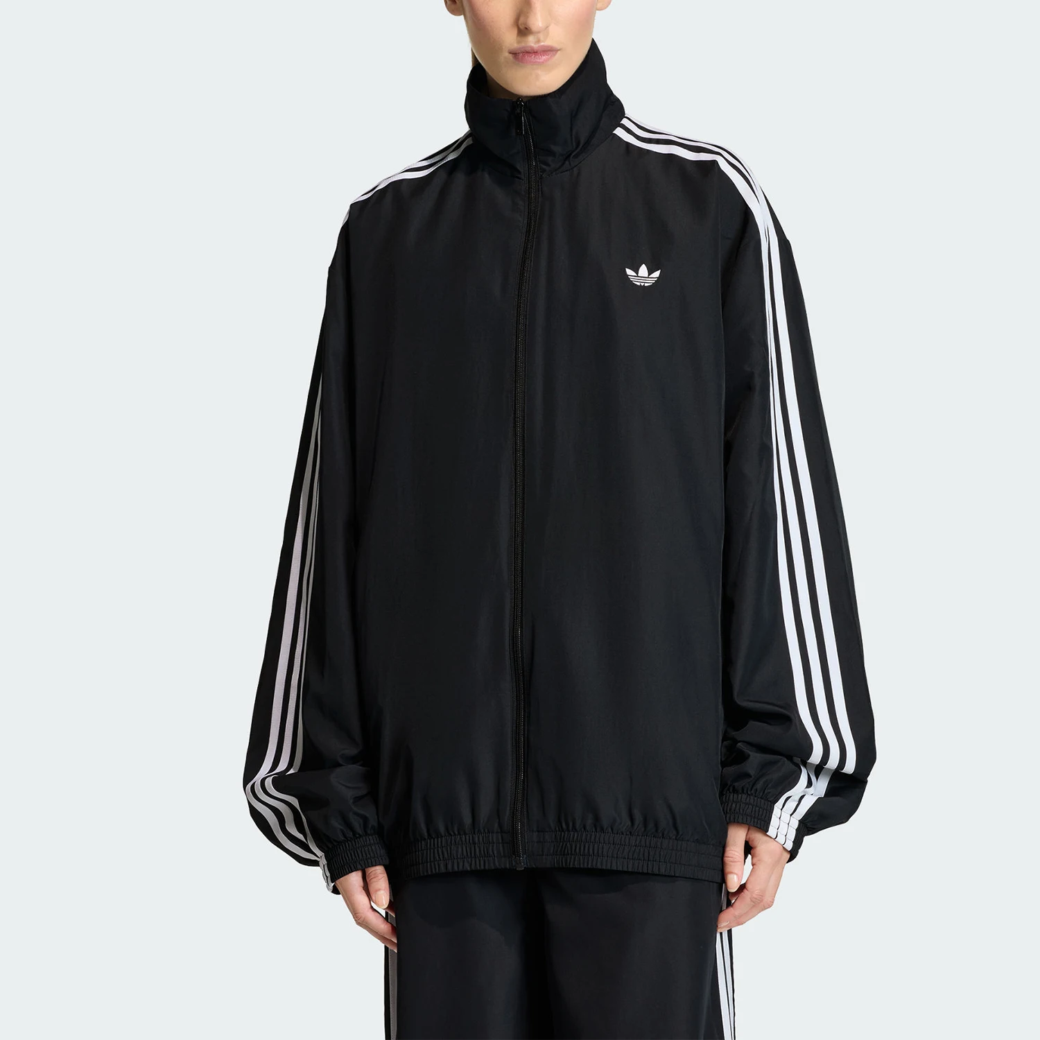 Adidas genuine clover new women's black and white street jacket jacket KD2894