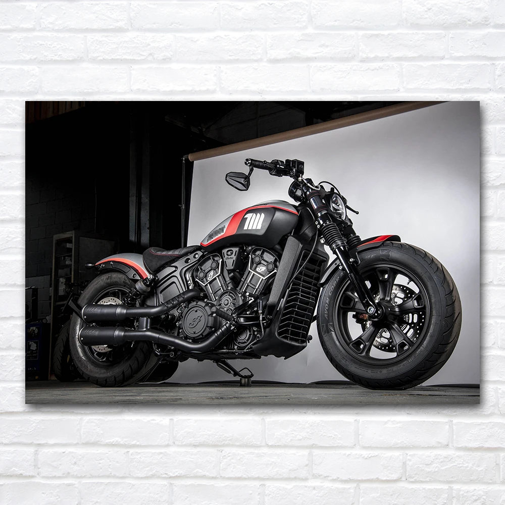 Scout Bobber Sixty Cruiser Motorcycle Posters and Print Wall Art Canvas Painting for Home Room Decor