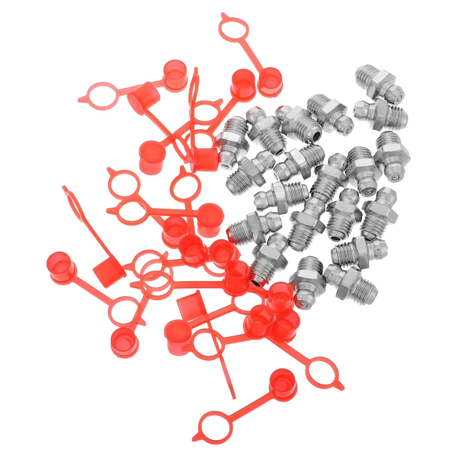 

20Sets Grease Fitting Kit Reliable Iron Rubber Straight Grease Nozzle Tips Replacement Vehicle Greasing Supplies