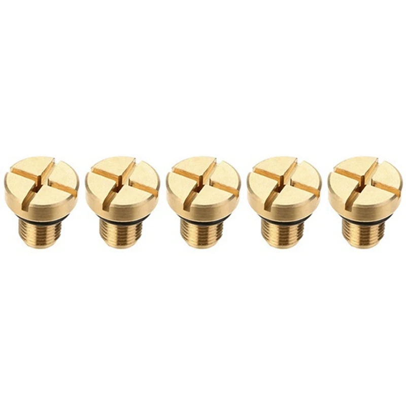 5Pcs 17111712788 Radiator Overflow Coolant Expansion Tank Bleeder Screw Gold For BMW E36 E39 E46