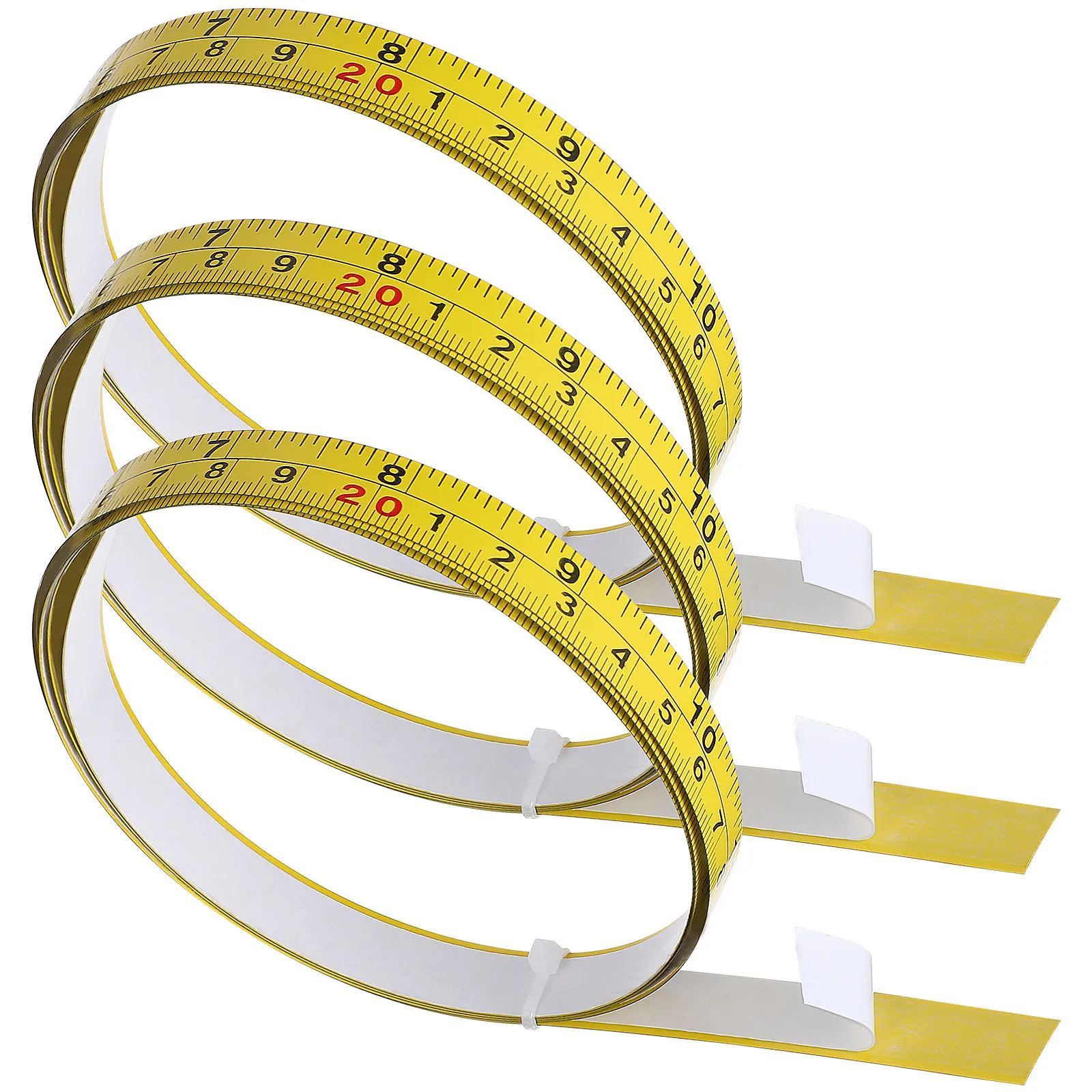 3Pcs Adhesive Measuring Tape Premium Carbon Steel Sticky Tape Measure for Woodworking Table Saw Crafting T-Rails Household