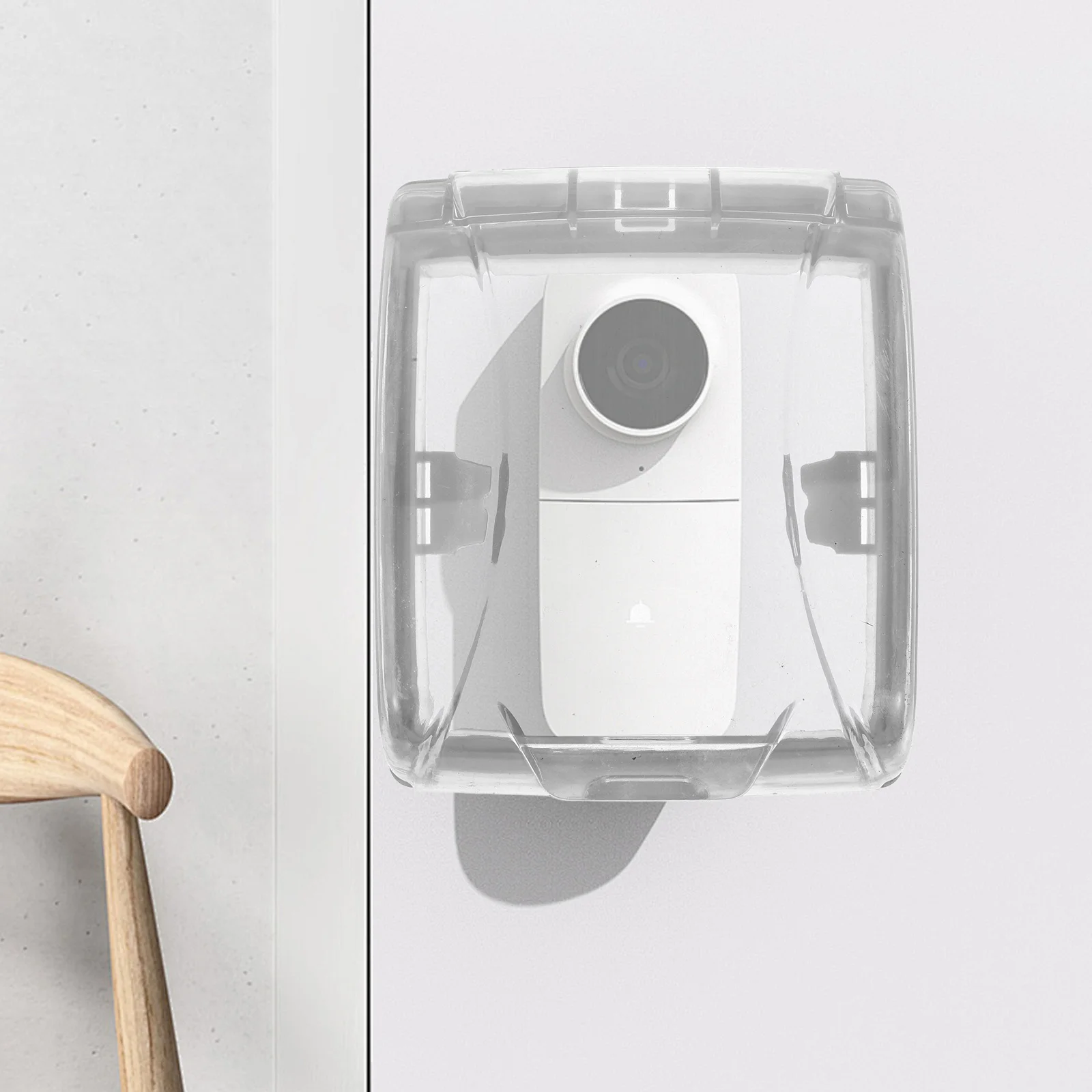 غطاء جرس باب مقاوم للماء، درع مطر شفاف مقاوم لرذاذ الماء لبناء التحكم في الوصول إلى صندوق الرنين للوحة المفاتيح الخارجية #6