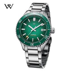 WM Welly-Montre de Plongée Mécanique existent en Acier Inoxydable pour Homme, Étanche, Saphir, MIYOTA 8215, Merck, WM046