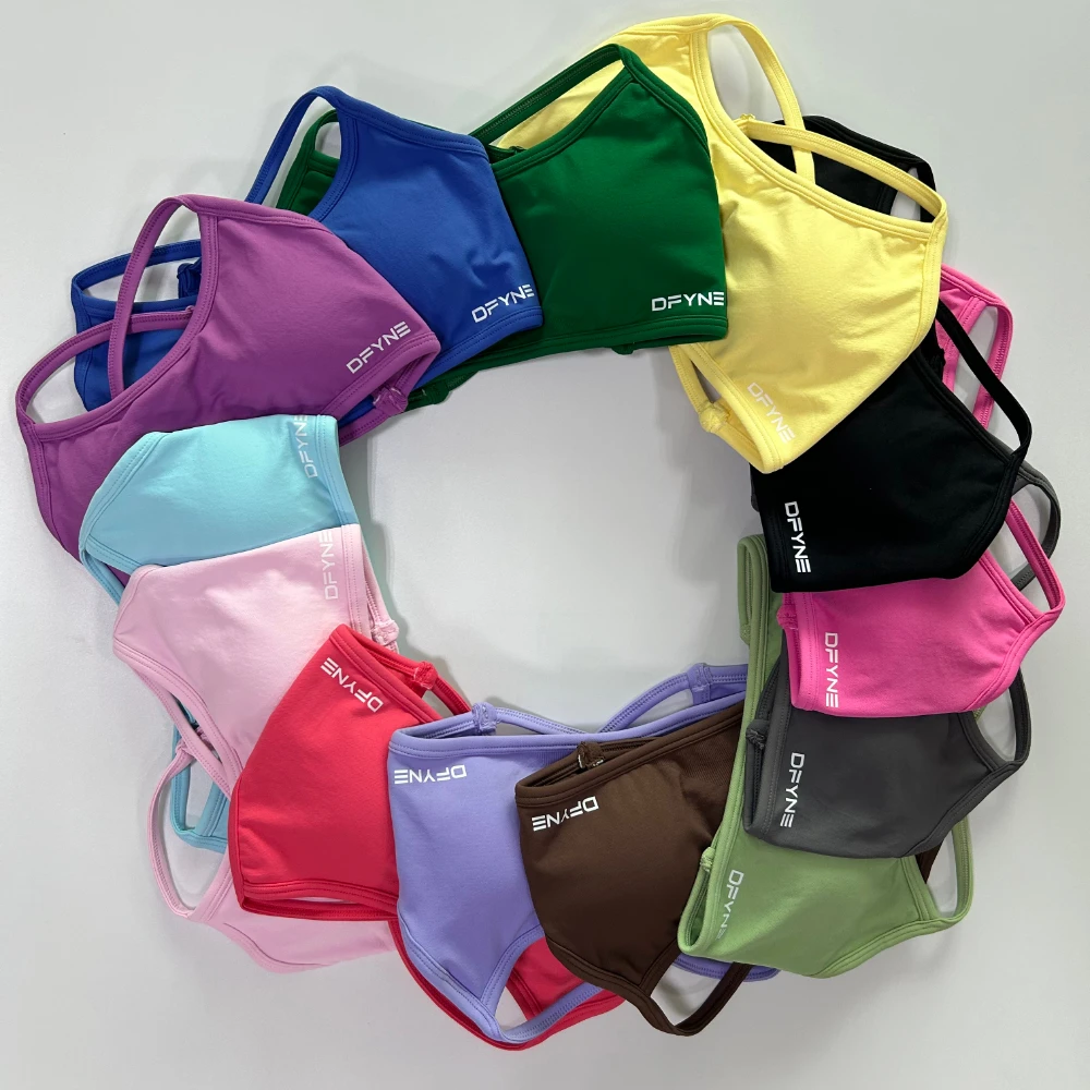 Dfyne-Sutiã Desportivo Sem Costas Dinâmico para Mulheres, Sutiã Transversal Sem Costura, Top Acolchoado Yoga, Top de Colheita Stretchable, Suporte Médio