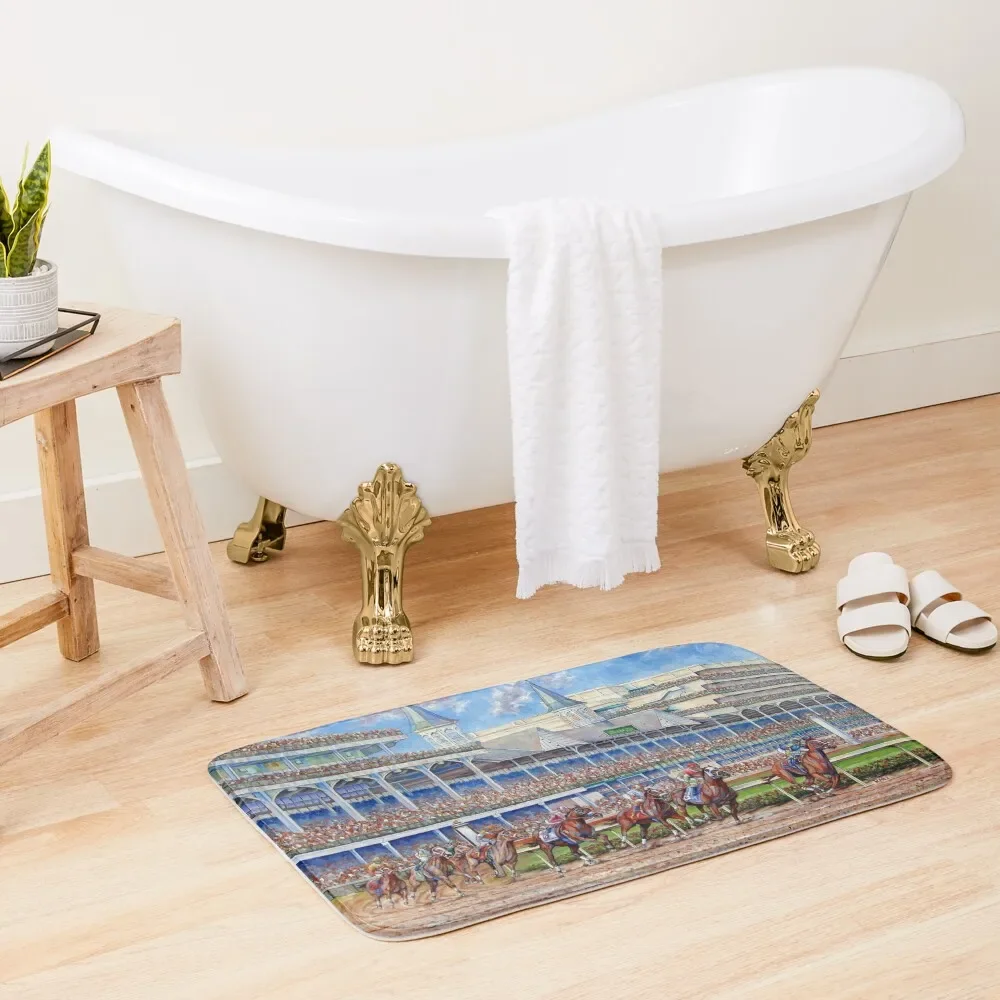 

The Kentucky Derby - Leading the Field Bath Mat Slip-Resistant Kitchens Mat