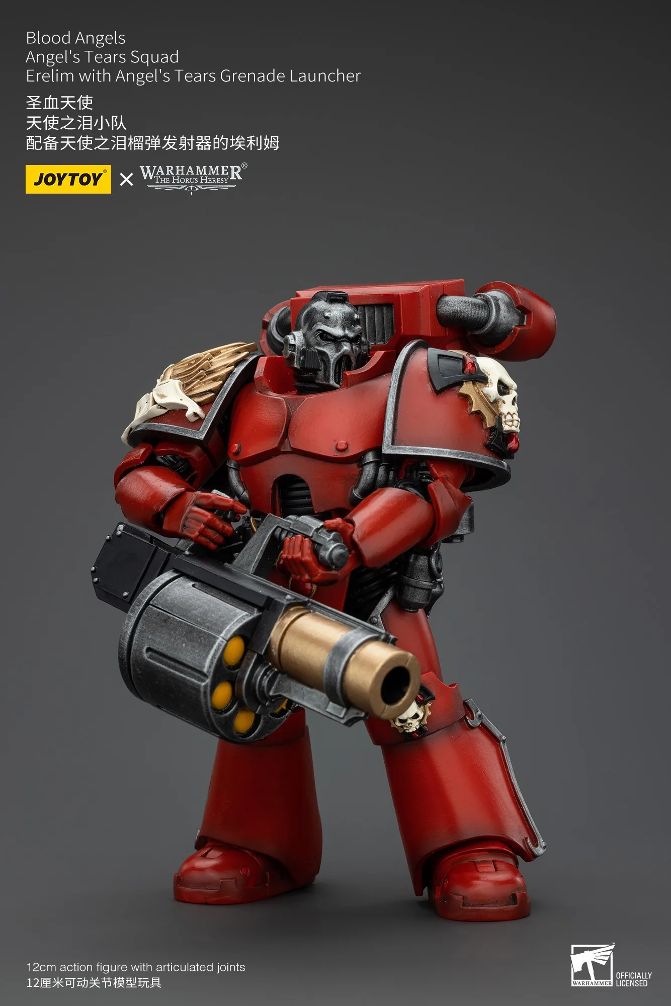 ฟิกเกอร์แอคชั่น JOYTOY Warhammer 40k ขนาด 1/18 อนิเมะ 12 ซม. บลัดแองเจิลส์ ทีมแองเจิลส์เทียร์ส เอเรลิม พร้อมเครื่องยิงระเบิดแองเจิลส์เทียร์ส
