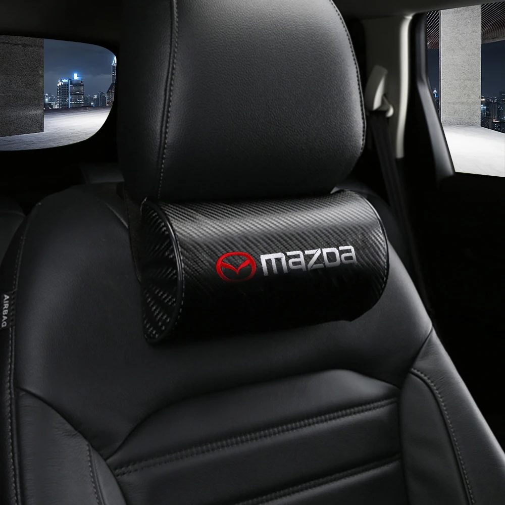 1/2pcs Car Styling Seat Neck Pillow Protection PU Leather Headrest Cushion For Mazda 3 6 MPS CX8 CX3 CX5 Atenza Axela Demio MS