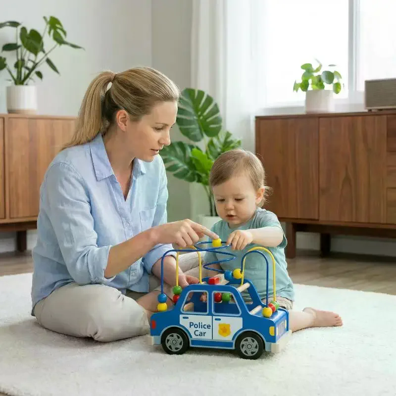 Wooden Bead Maze Roller Coaster Early Learning Toy for Toddlers Fine Motor Skill Preschool Education Classroom Activity