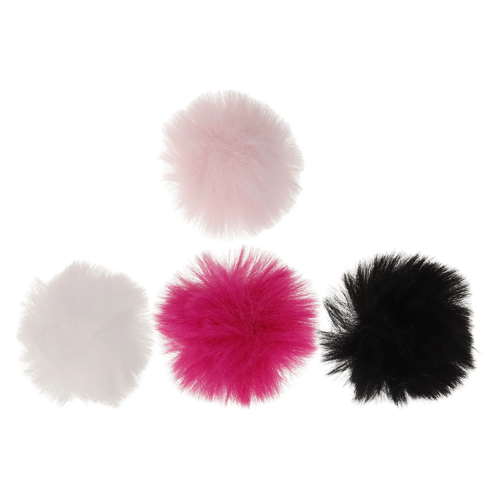 

4 Pcs Microphone Windscreen Furry Cover Mask Shield Fleece Cordless Polyester Head