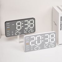 New ABS Electronic Wall Clock Multi-functional 12/24H Display Table Clock Wall-mounted DST Digital LED Clocks Bedroom