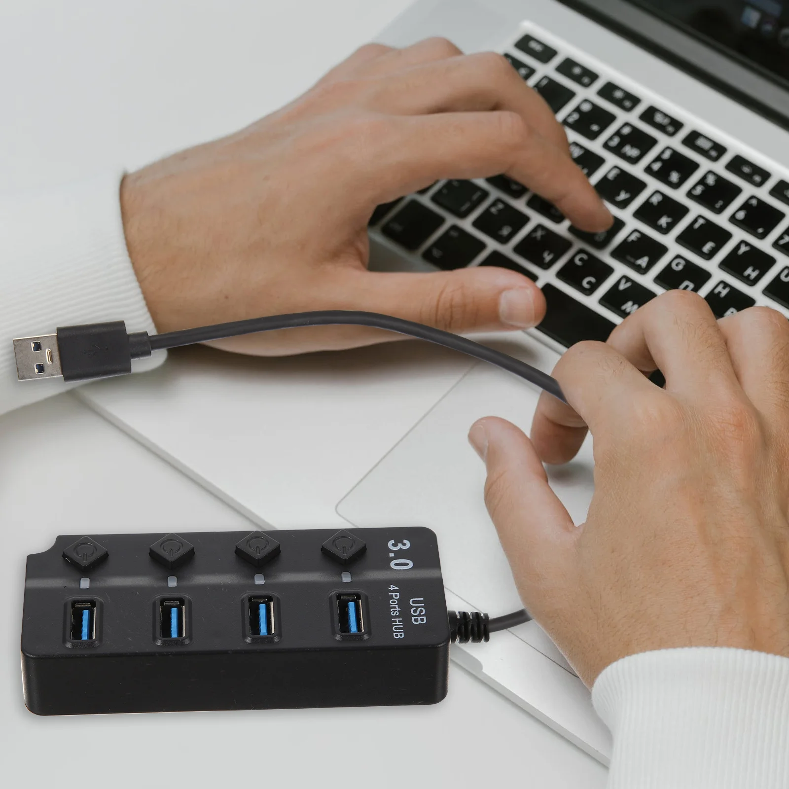 

Multifunction Hub 4 Port Usb 3.0 Hub Adapter Portable Multifunction Data Splitter For Laptop Phone Expansion Dock