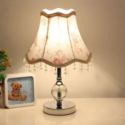 Vintage Crystal European Table Lamps Modern Bedroom Bedside Lamp for Living Room Lights Retro Nightstand Led Desk Lamp E27 US EU