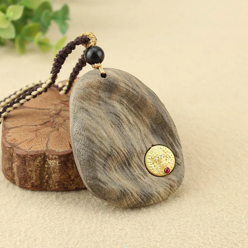 خشب الصندل غرق الكنز عشوائي المشهد سترة سلسلة الفن الرجعية الرجال النساء تنوعا قلادة طويلة مجوهرات تذكارية سياحية