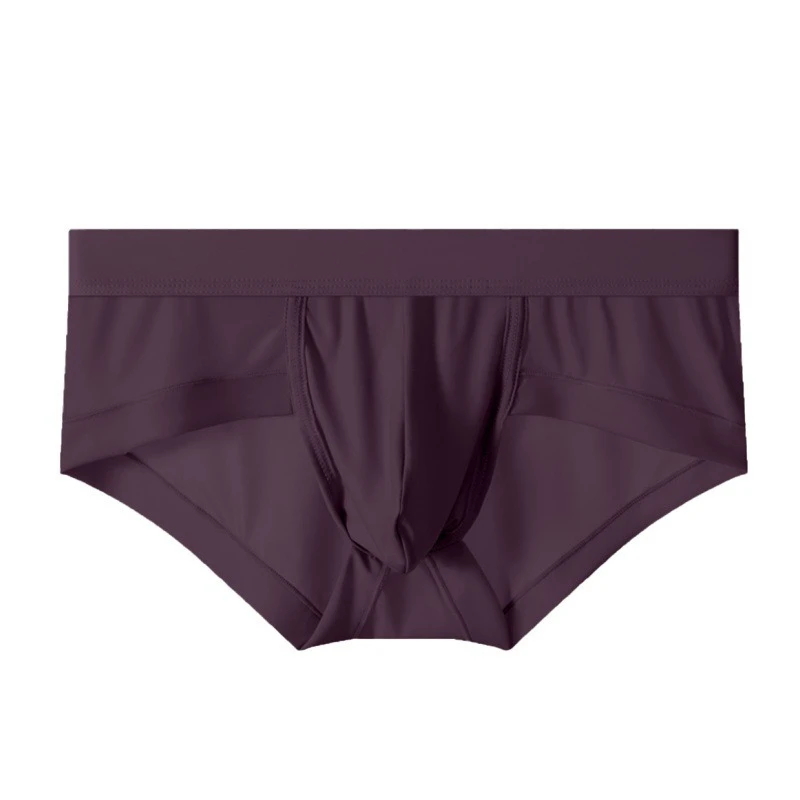 Men's Ice Silk Low Rise Triangle Briefs Breathable Summer Underwear Gays Erotic U Convex Pouch Sports Underpants Daily Knickers