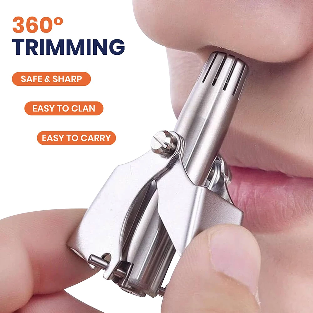 Stainless Steel Manual Nose Hair Trimmer Multifunctional Washable Nose Hair Cutter Painless Nose Remover Men Face Grooming Tool
