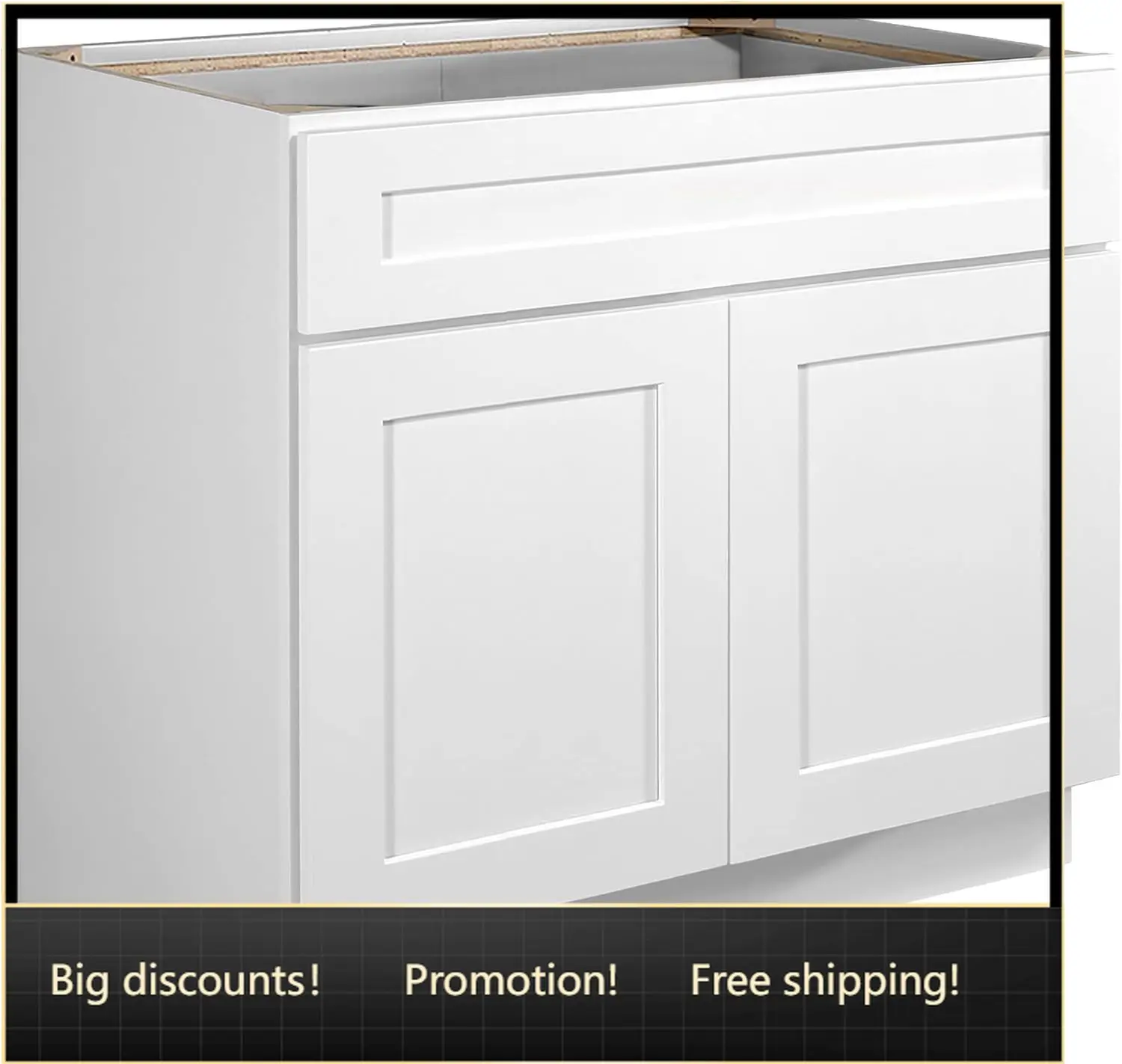 

Кухонный шкаф Brookings Shaker Unassembled Sink Base SB36, 36 W x 24 D x 34.5 H, окрашенный в белый цвет, из массива дерева, 561498