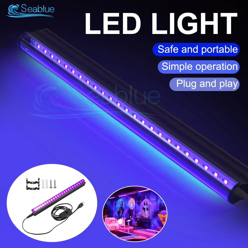 24LED UV Black Light Bar for Room, Cabinet, Holiday Halloween Decorations, Body Paint, Poster, Fluorescent Tapestry, Glow Party