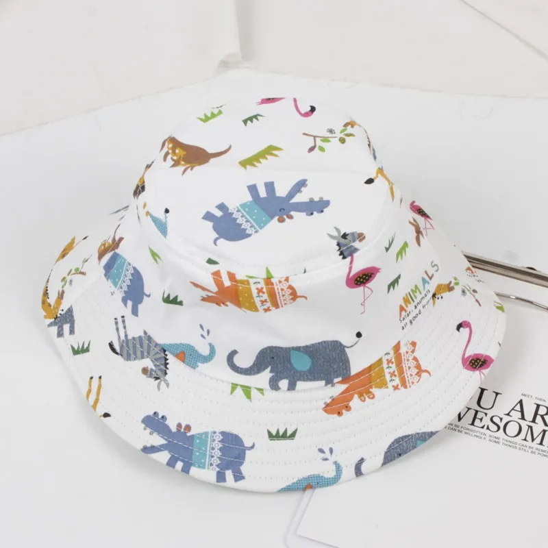 

Kids Cute Cartoon Print Cotton Soft Bucket Hat Spring Summer Children Hat Unisex Casual Outdoor Sun Caps Panama Hats 3-6 Years