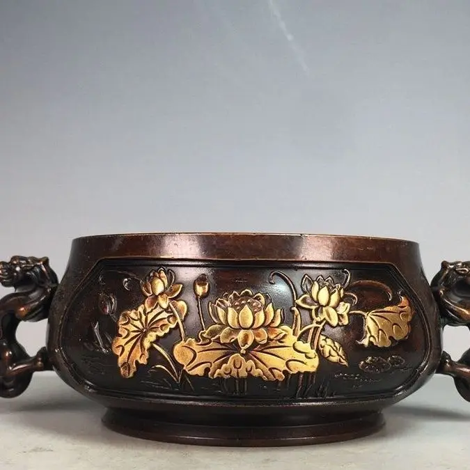 

Pixiu double ears lotus leaf lotus Incense Burner Statue for Tea Home Decor Ornaments