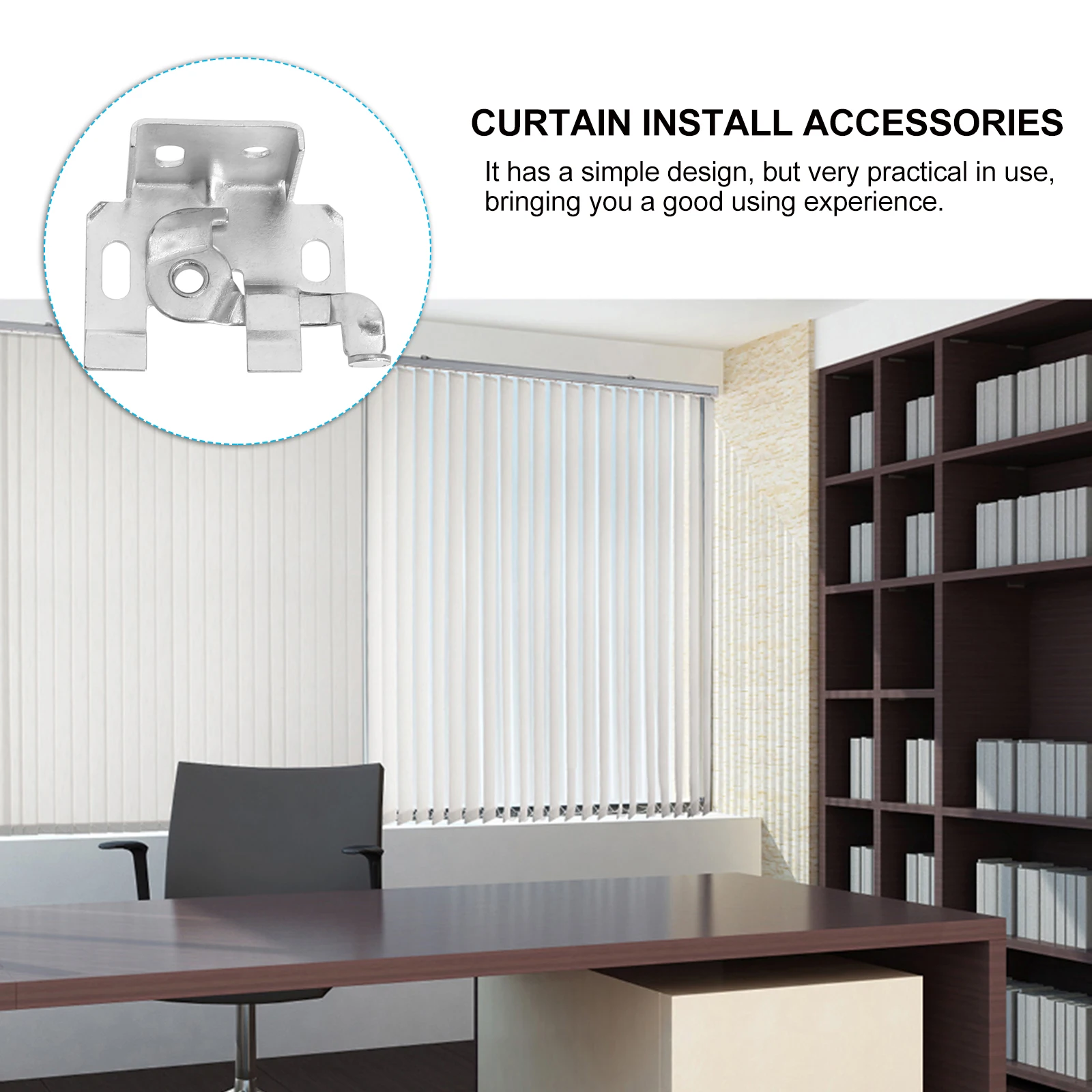 

1 set Window Accessories Blinds Shade Brackets Easy Install Space Saving Simple Design Home Office Use Curtain Side Mounting