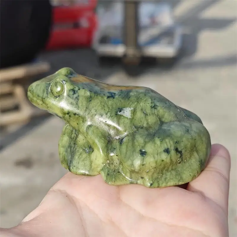 

Натуральный зеленый нефрит, резьба в виде лягушки, Рейки, Исцеление, Фэншуй, Рейки, камень, сделай сам, праздничные поделки, подарки, 2 шт.
