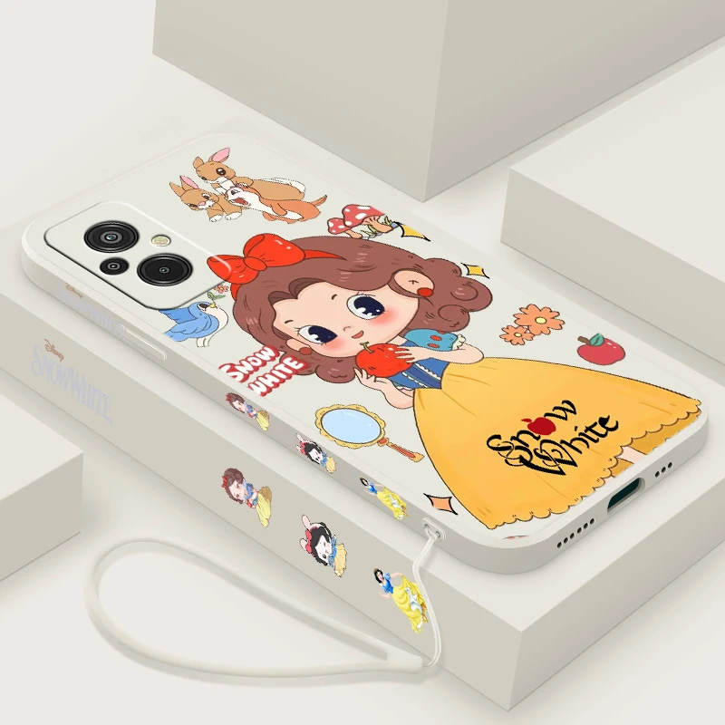 Disney Snow White Liquid Left Rope Phone Case For Redmi 6 7 8 9 10 11 12 13 K30 40 50 60 AT X A1 Ultra Pro Shell Soft Cover Capa