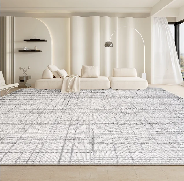 Simple Modern Geometric Pattern 200*290cm (6.6*9.5ft) Non-Slip Wear-Resistant Square Large Area Full Coverage Living Room Carpet