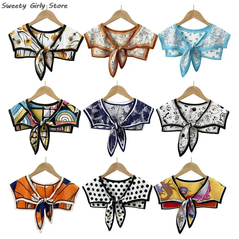 

Women DIY Lapels Retro Fake Collars Shirt Detachable Lapel Dress Neckwear Cape Shoulder Wrap Girls Fashion Classic Bow Collars