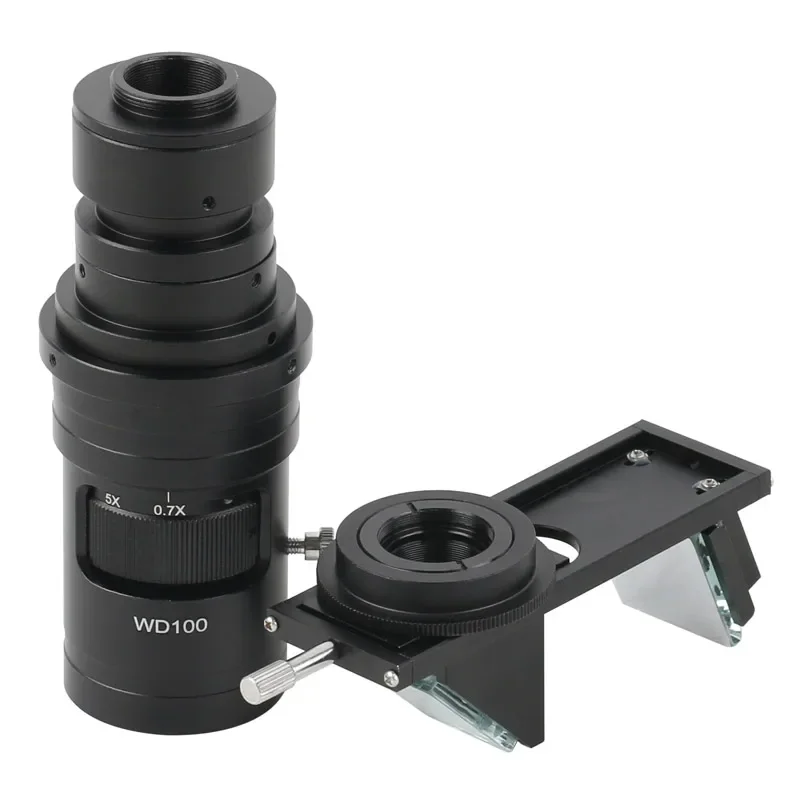 0.7X-5X Adjustable Continuous  Zoom Lens 3D 2D FHD C-mount Lens For Industry Digital HDMI VGA USB Microscope Video Camera